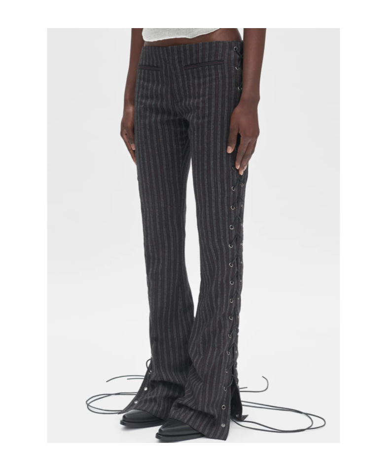Ann Demeulemeester Kel Slim Fit Bootcut Trousers In Gray