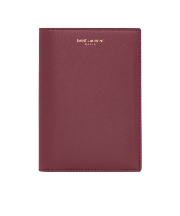 Saint Laurent Paris Passport Case In Shiny Leather