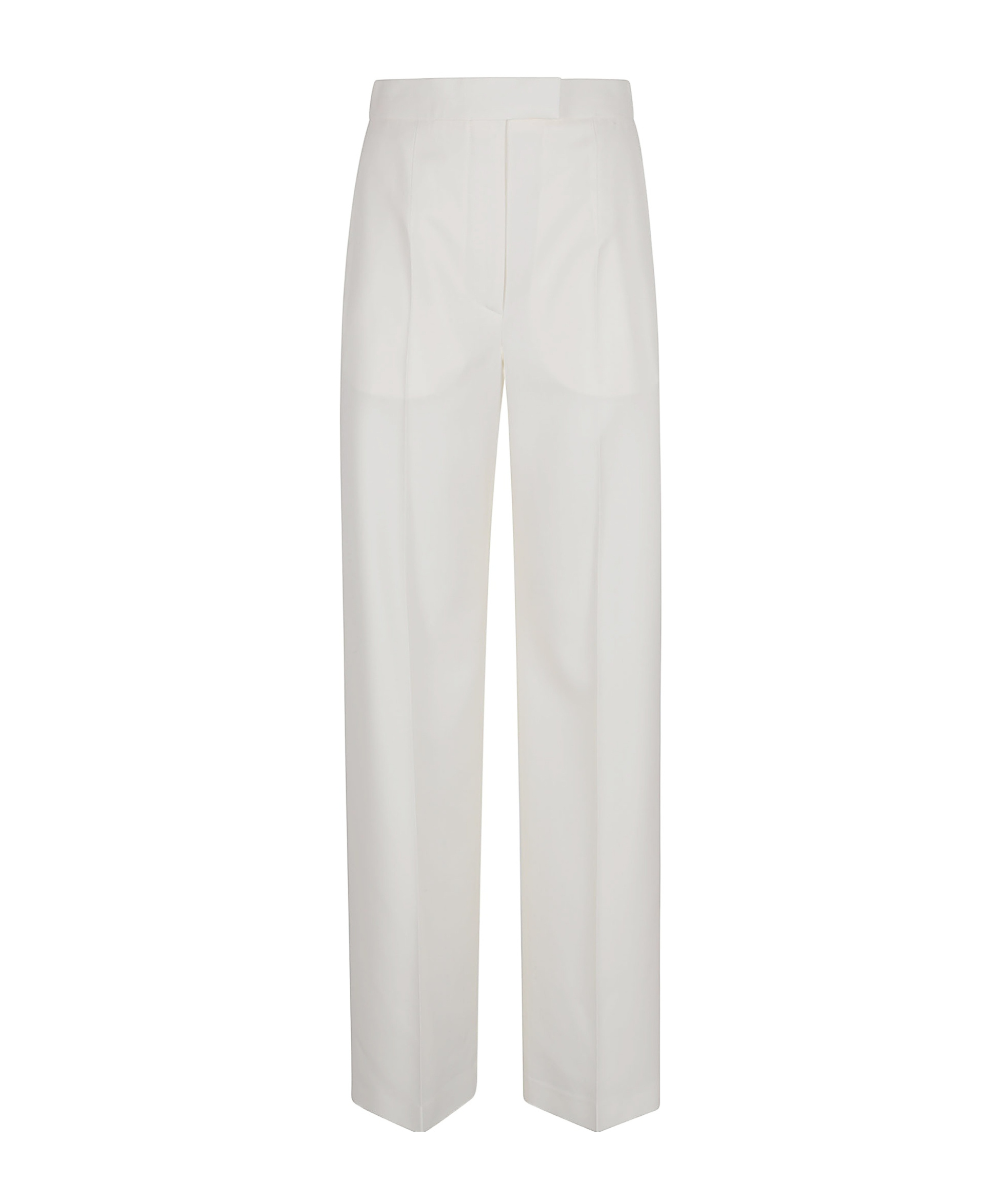 Alexander Mcqueen Wide-leg Tailored Trousers In Wool Gabardine In Bone