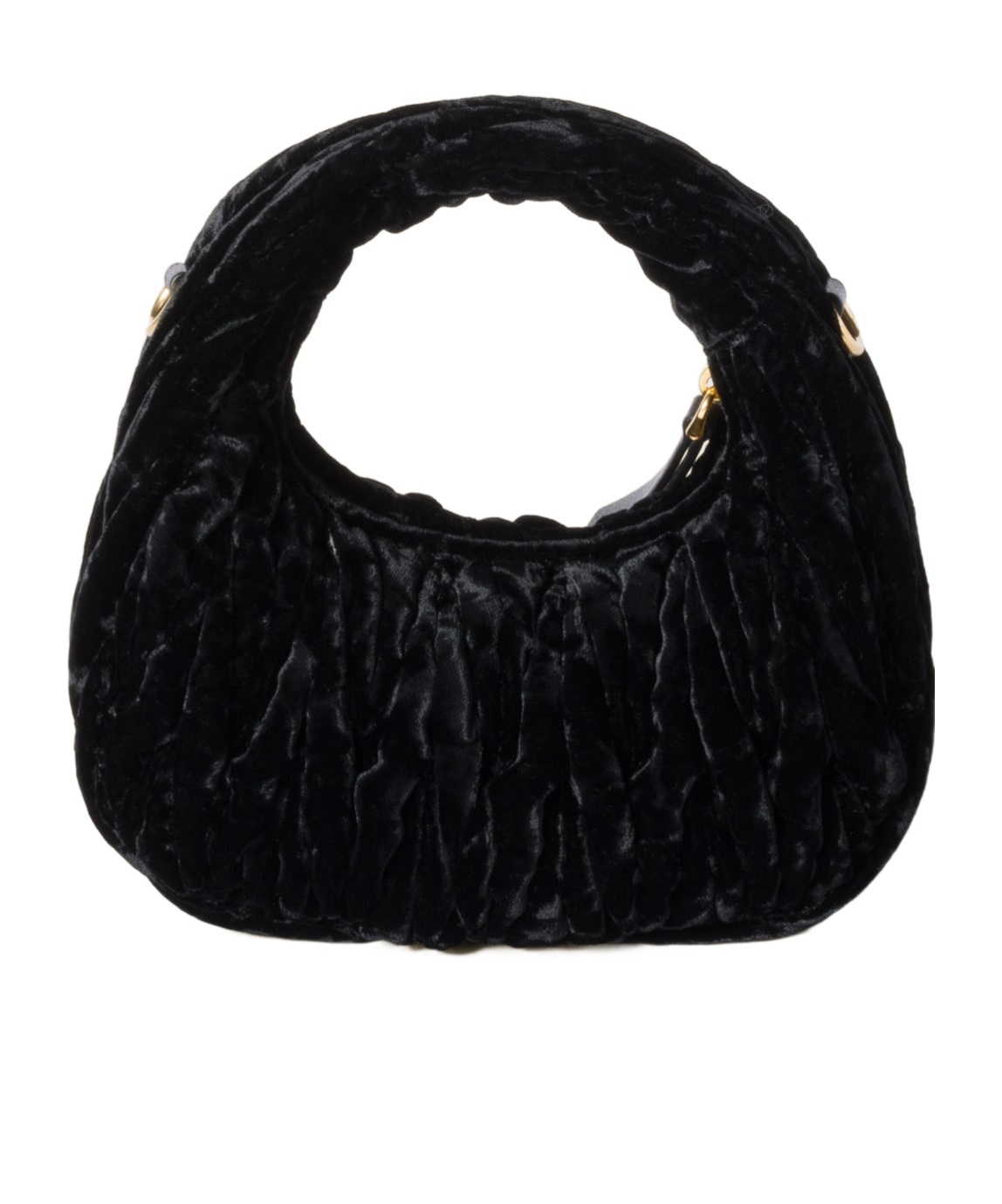 Miu Miu Women Black Velvet Mini Wander Handbag In Black