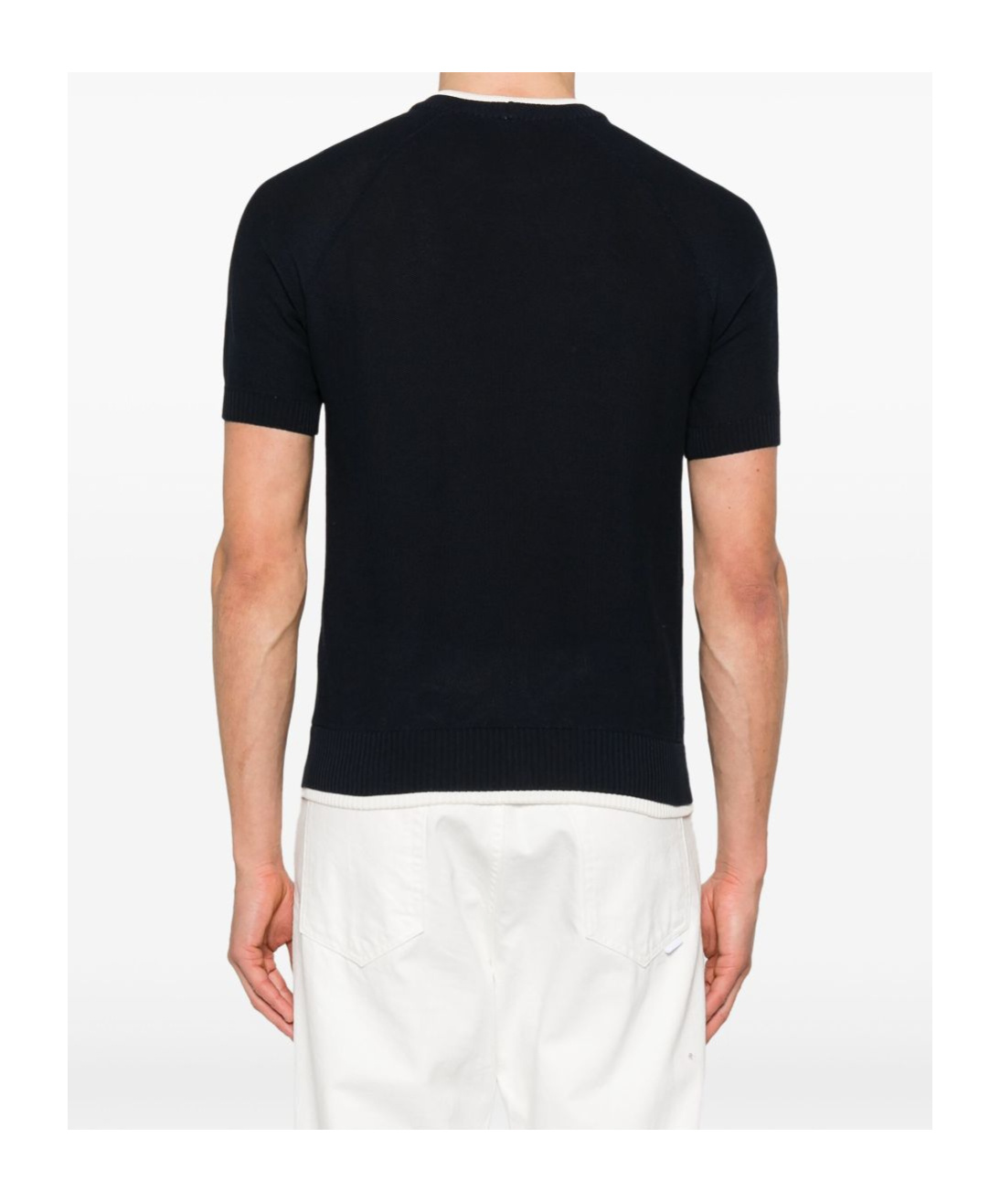 Eleventy Short-sleeved Knitted Sweater In Black