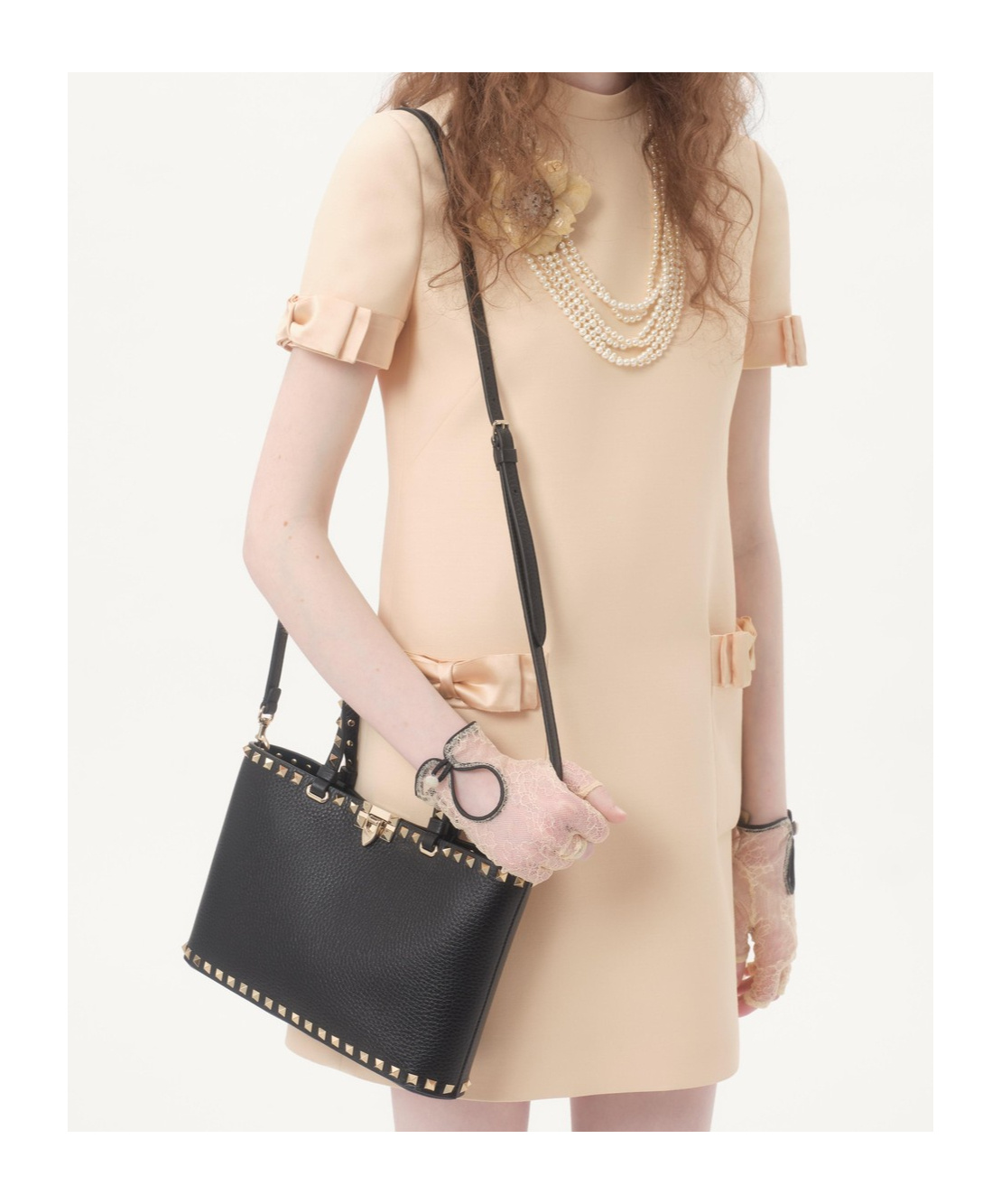 Valentino Garavani Rockstud Small Shopping Bag In Grainy Calfskin