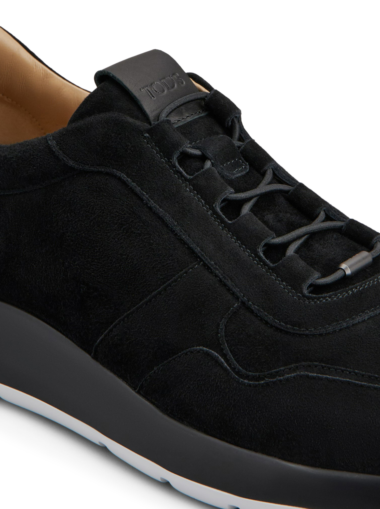 Tod's Red Dot Sneakers In Pashmy Suede Shoes In Black