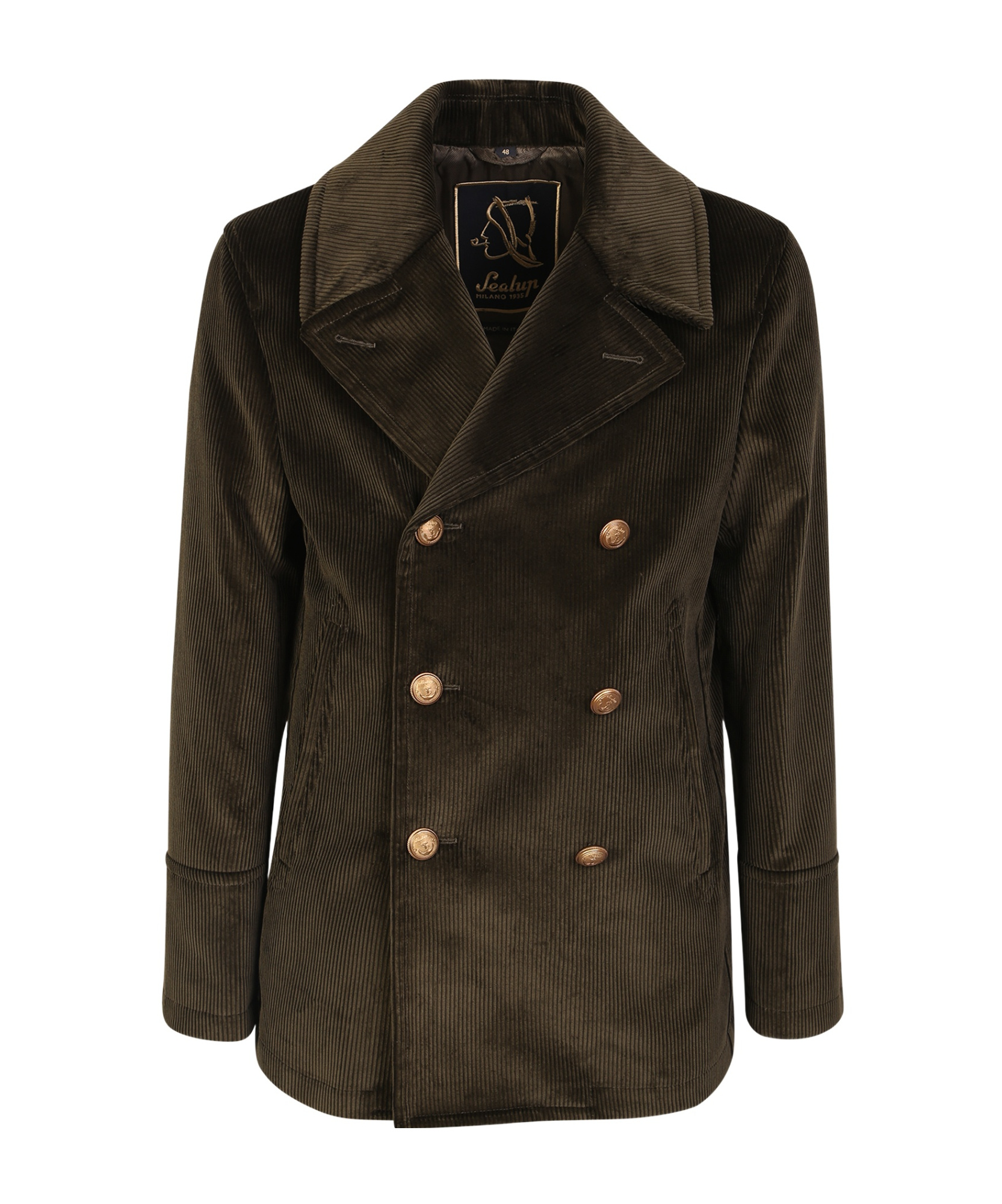 Sealup Long-sleeved Short Coat In Brown