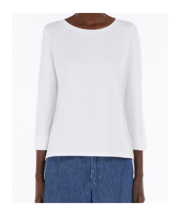 Max Mara Durata Jersey Boat-neck T-shirt In White