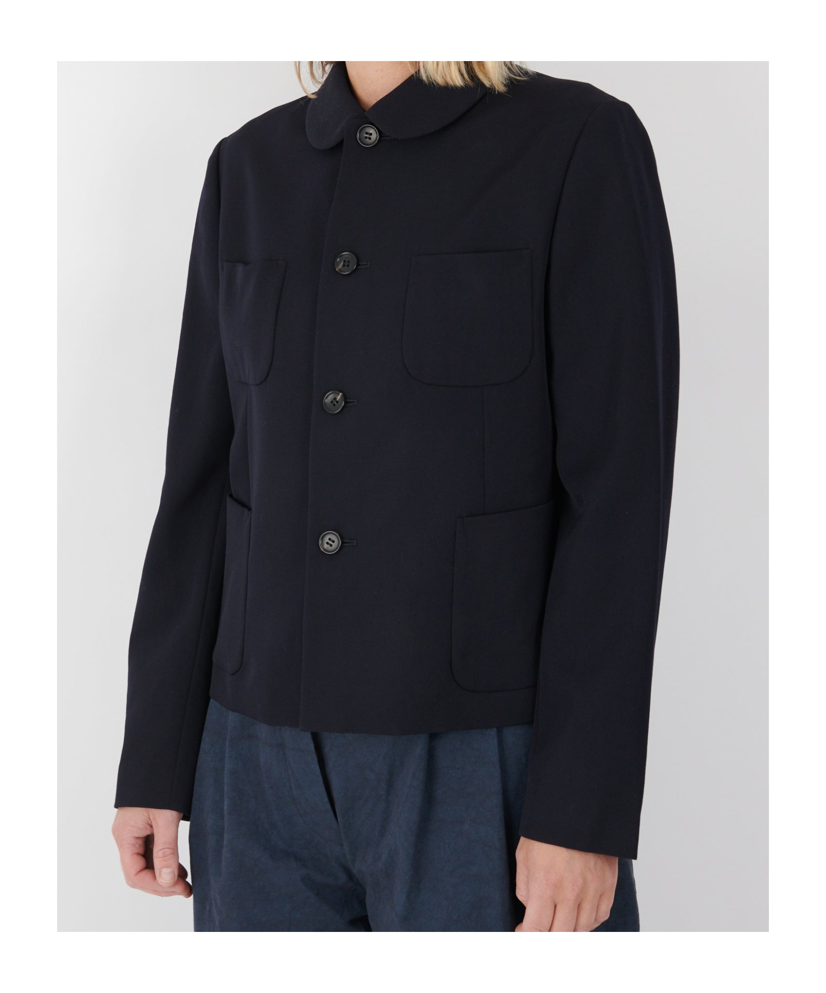 Comme Des Garçons Long-sleeved Casual Jacket In Black