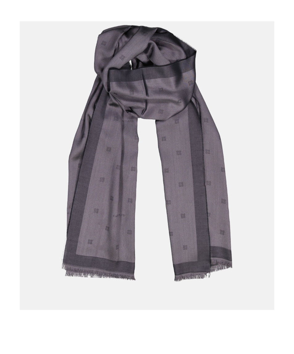 Givenchy Logo Scarf In Gray