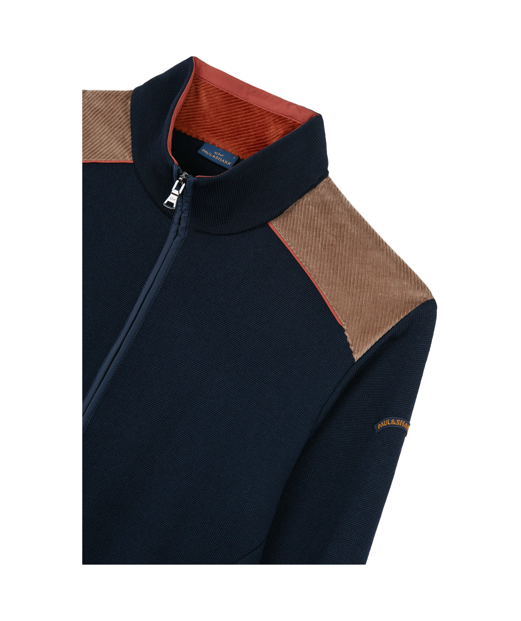 Paul & Shark High Collar Zipped Cardigan In Black
