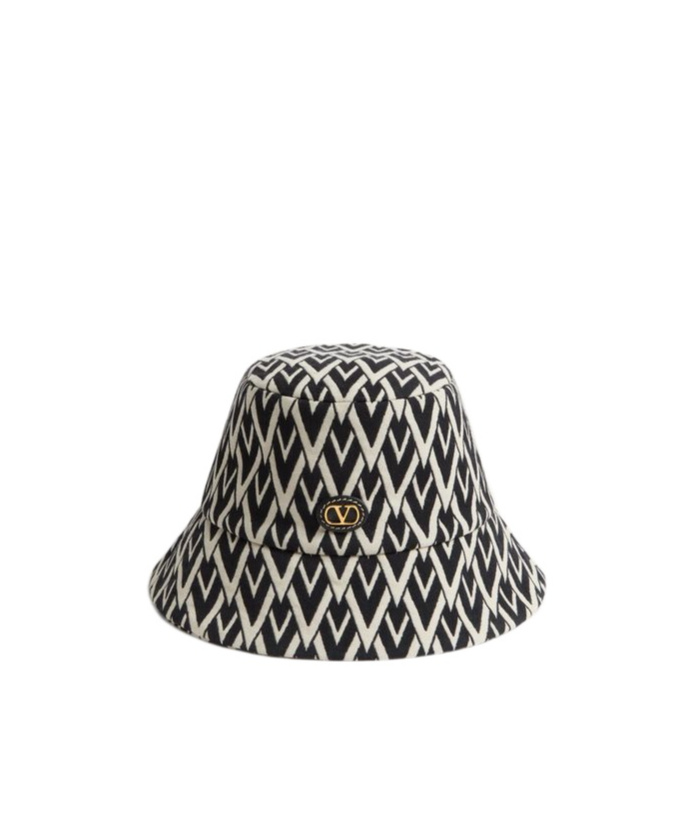 Valentino Toute La V Wool Bucket Hat In Black