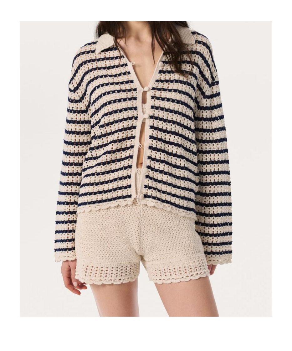 Rag & Bone Khloe Striped Open-knit Cardigan