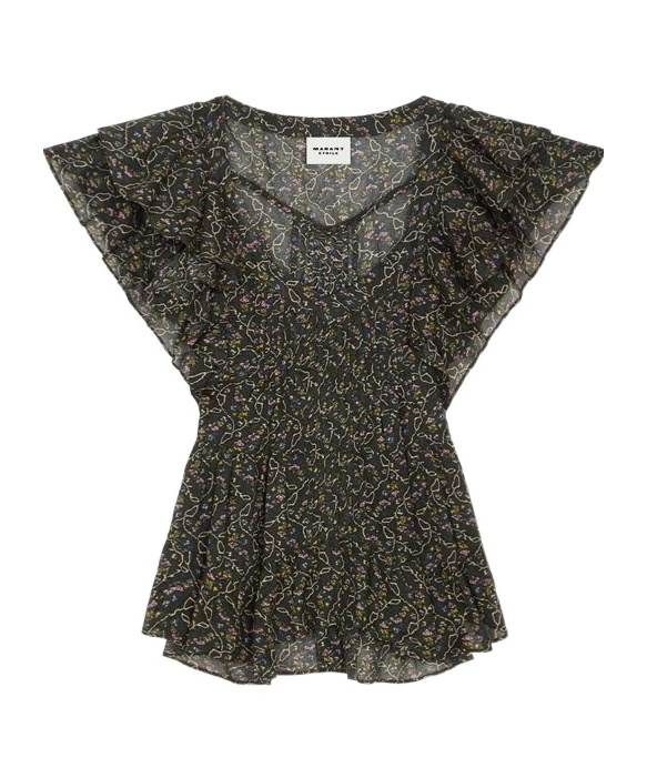 Isabel Marant Étoile Madrana Organic-cotton Blouse In Black