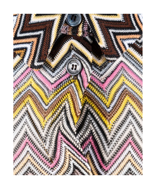Missoni Chevron Pattern Blouse In Cotton And Viscose Blend In Nude