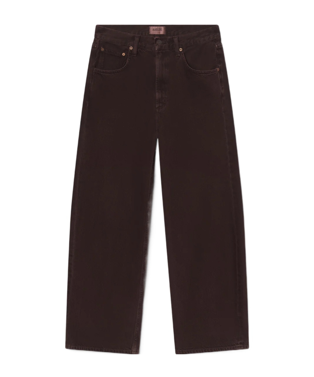 Agolde Denim Trousers With Belt Loops In Brown