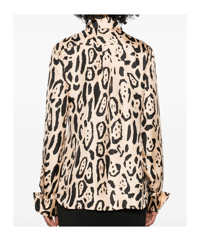 Sportmax Armony Animal Patterned Long-sleeved Shirt In Nude