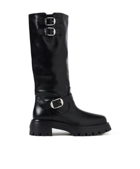 Stuart Weitzman Emerson Moto Boots In Black
