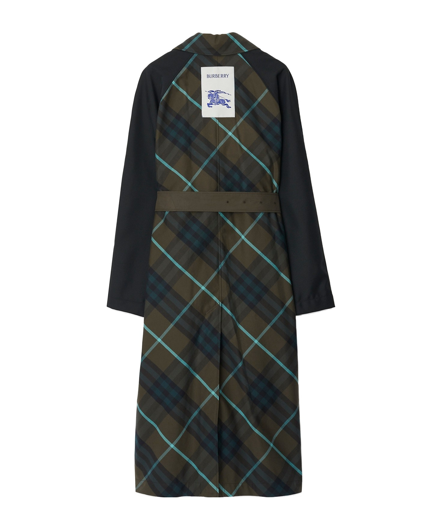 Burberry Check-plaid Reversible Trench Coat In Black