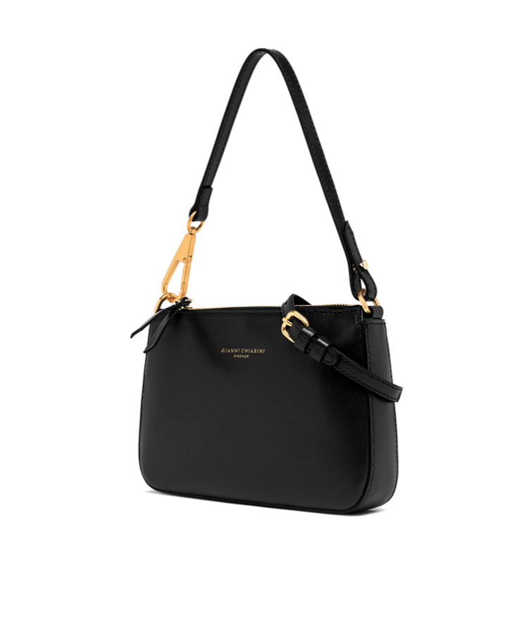 Gianni Chiarini Brooke Black Smooth Leather Clutch In Black