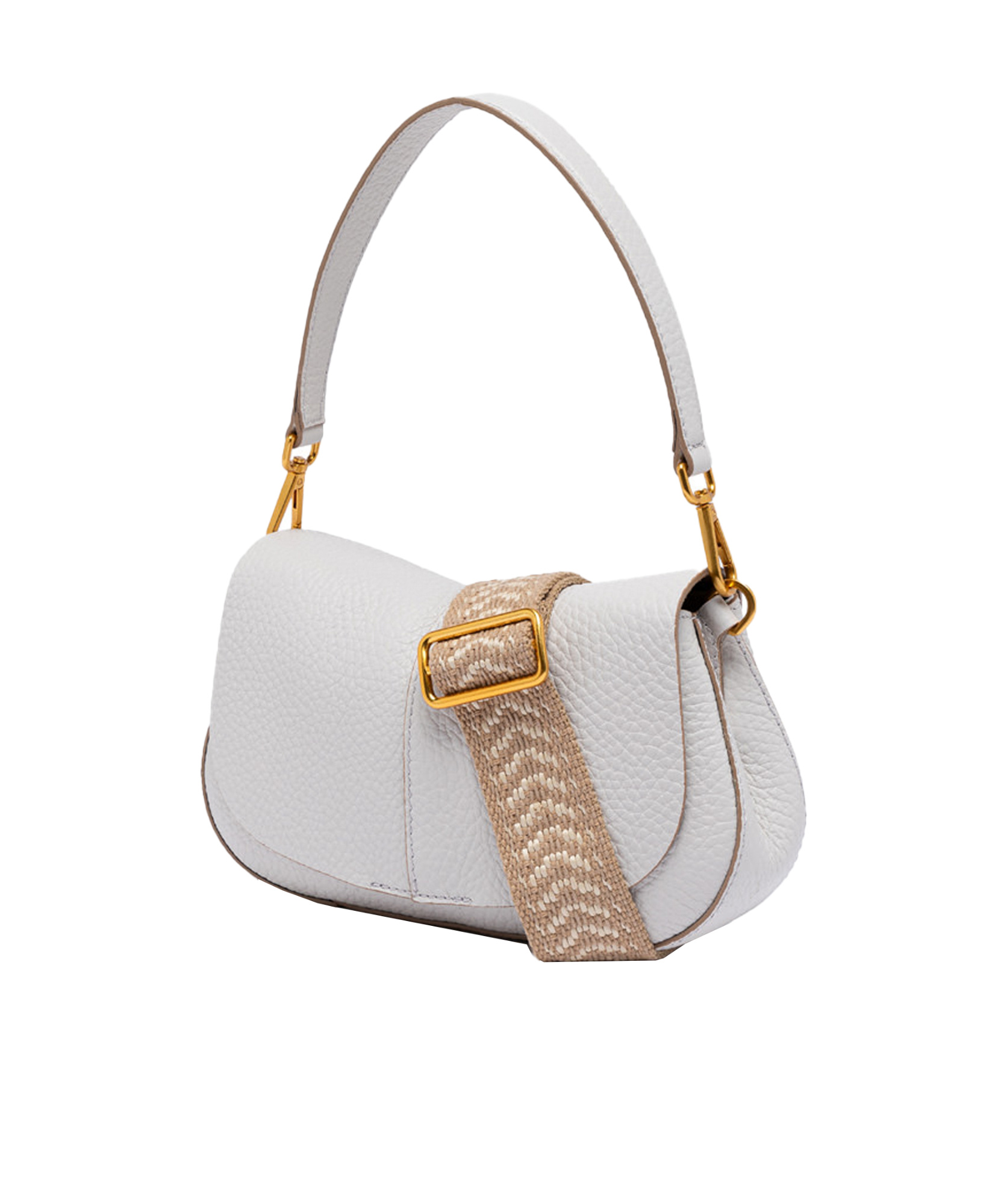 Gianni Chiarini Helena Round Shoulder Bag In White