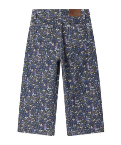 Shop Bonpoint Gersande Flared Pants With Liberty Print In Gray