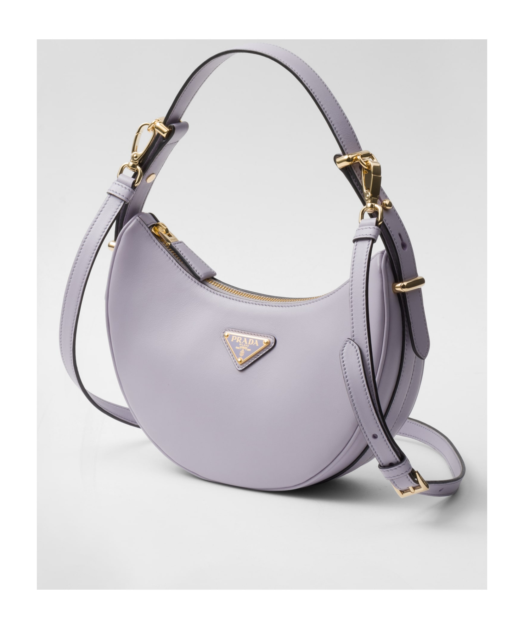 PRADA PRADA ARQUÉ LEATHER SHOULDER BAG
