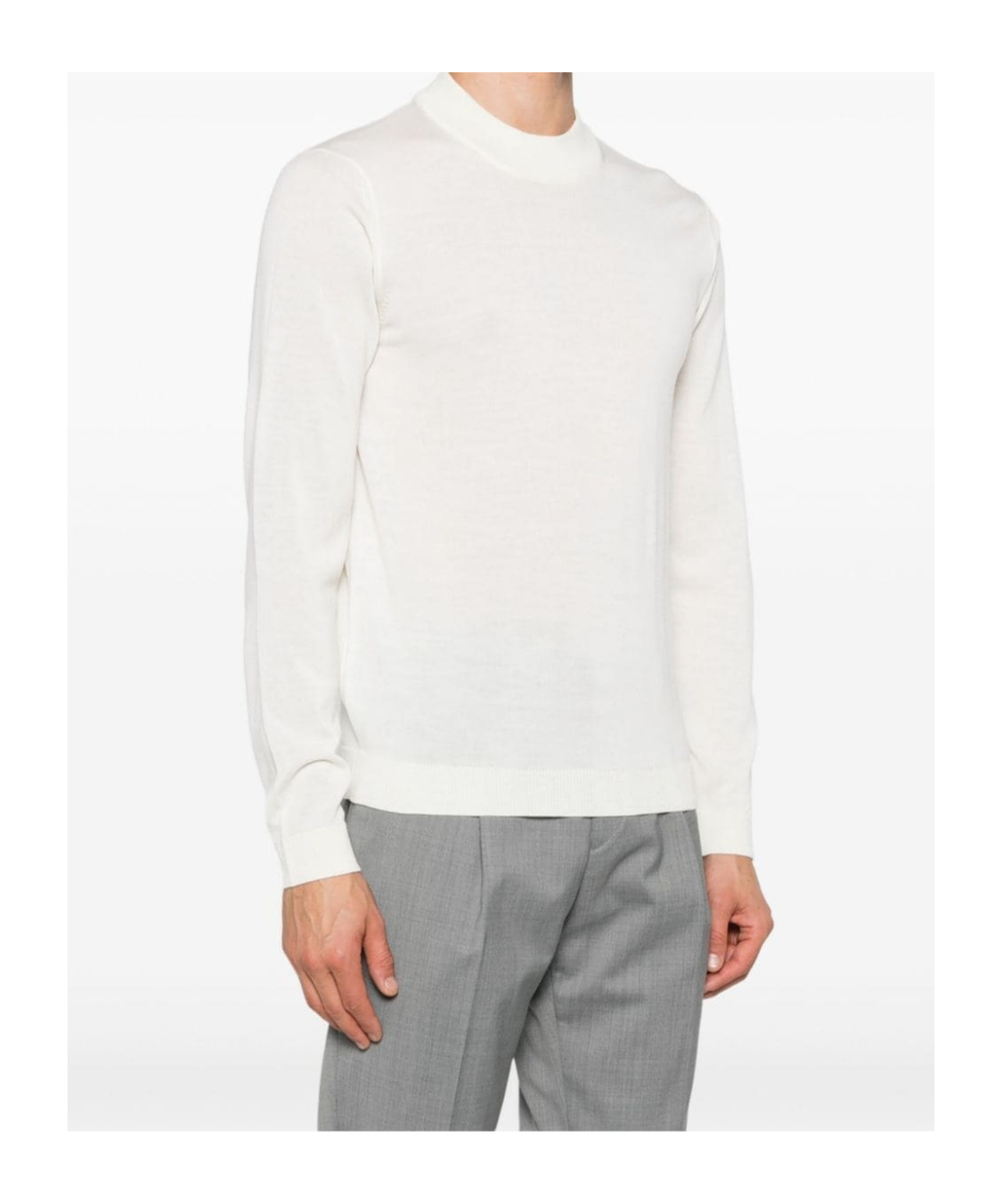 Roberto Collina Extrafine Merino Wool Sweater In White
