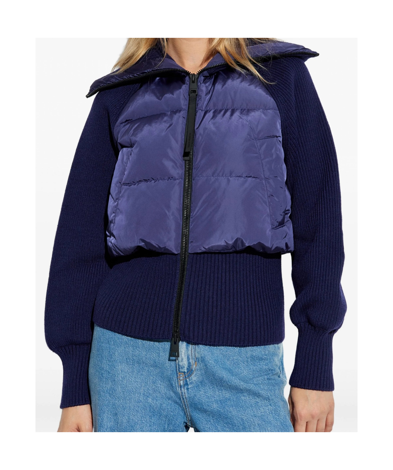 Canada Goose Astoria Quilted Wool-knit Jacket In Blue