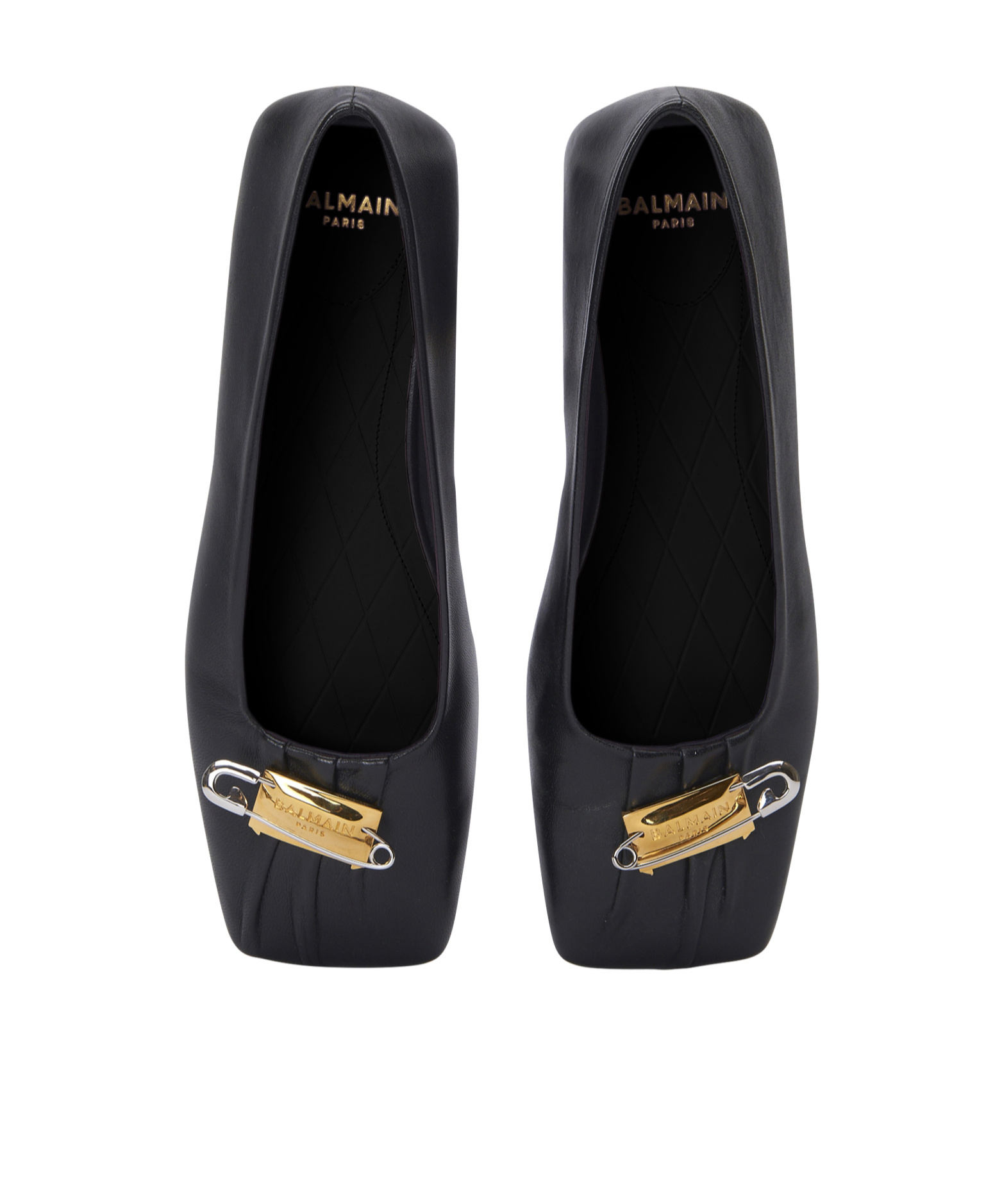 Balmain Square-toed Ballet Flats In Black