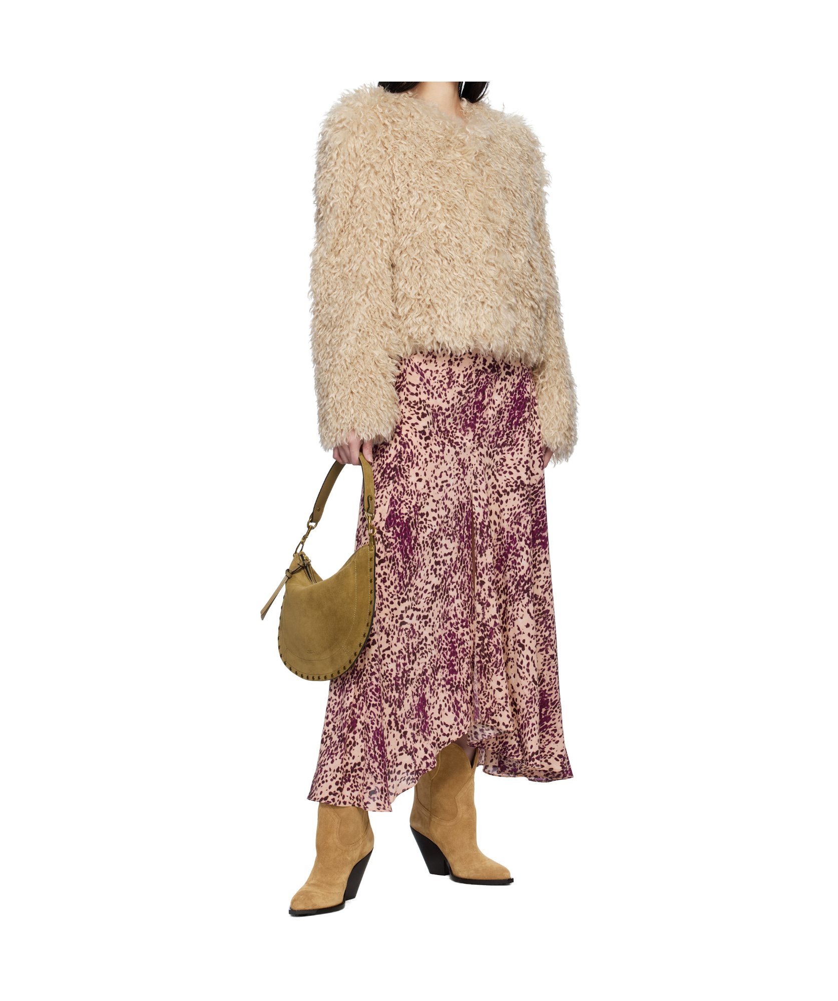 Isabel Marant Fuchsia Printed Sakura Nude Skirt In Purple