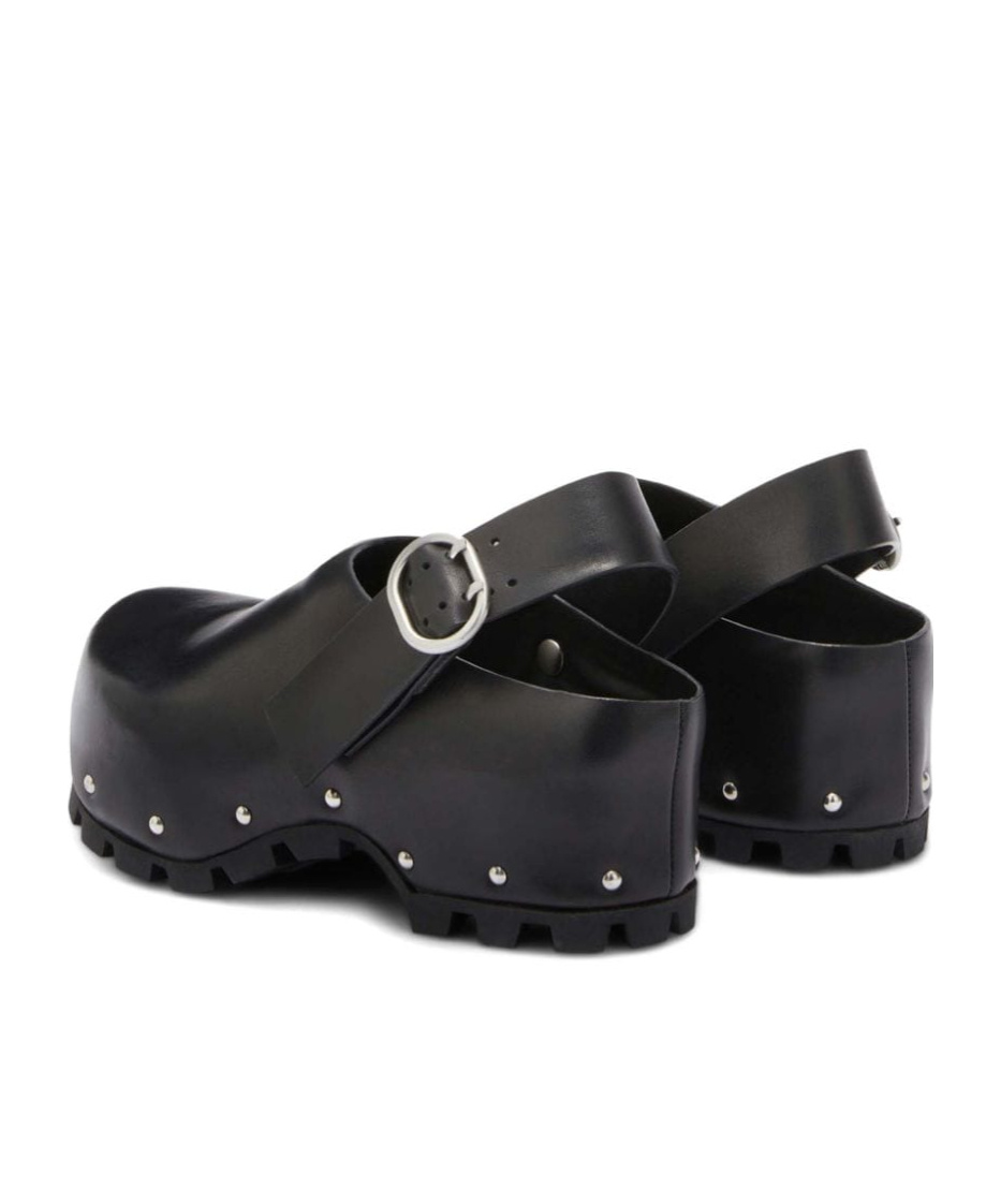 Jil Sander Stud-embellished Leather Clogs In Black