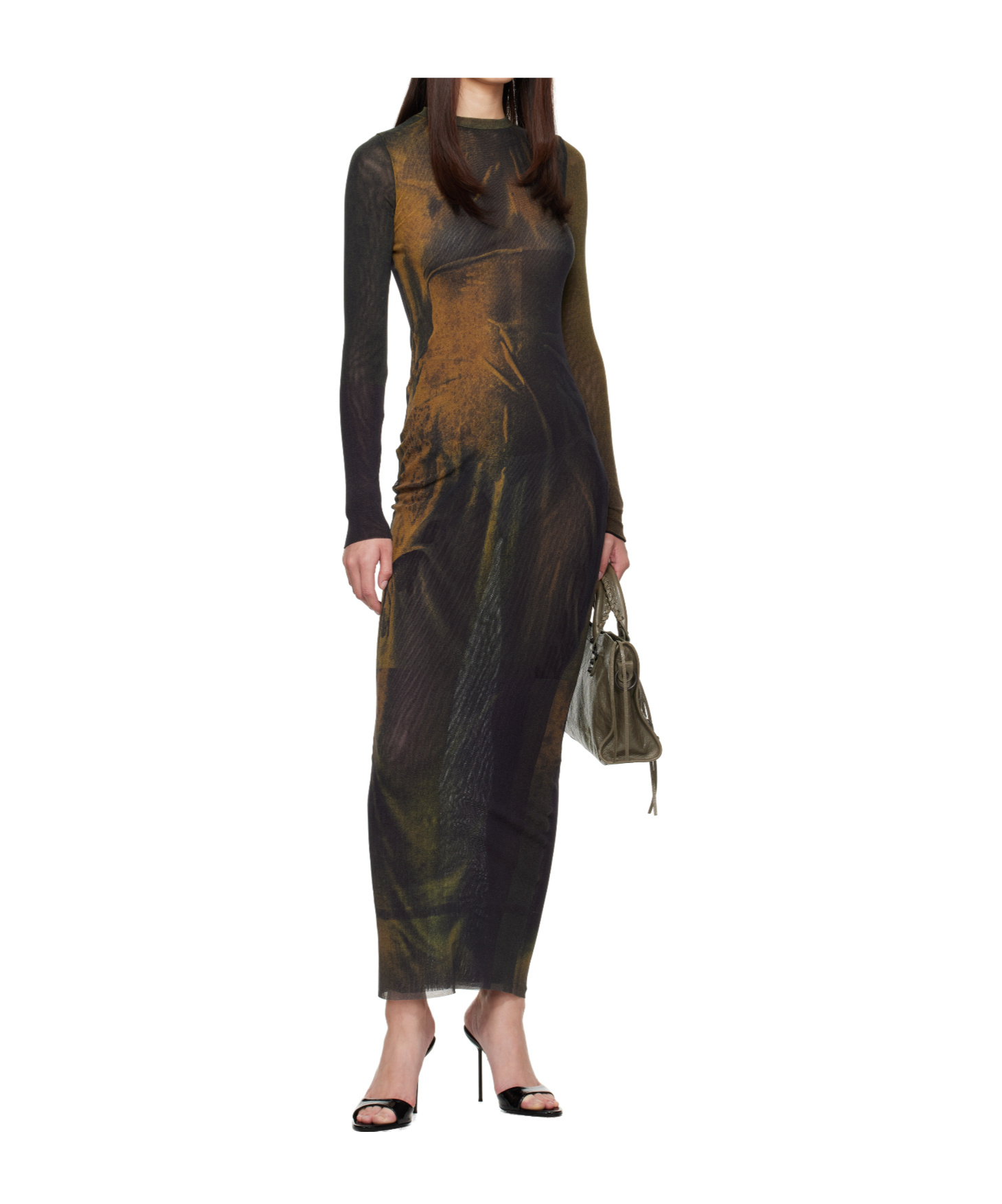 Jean Paul Gaultier Ssense Exclusive Green Printed Acid Water Maxi Dress In Multi