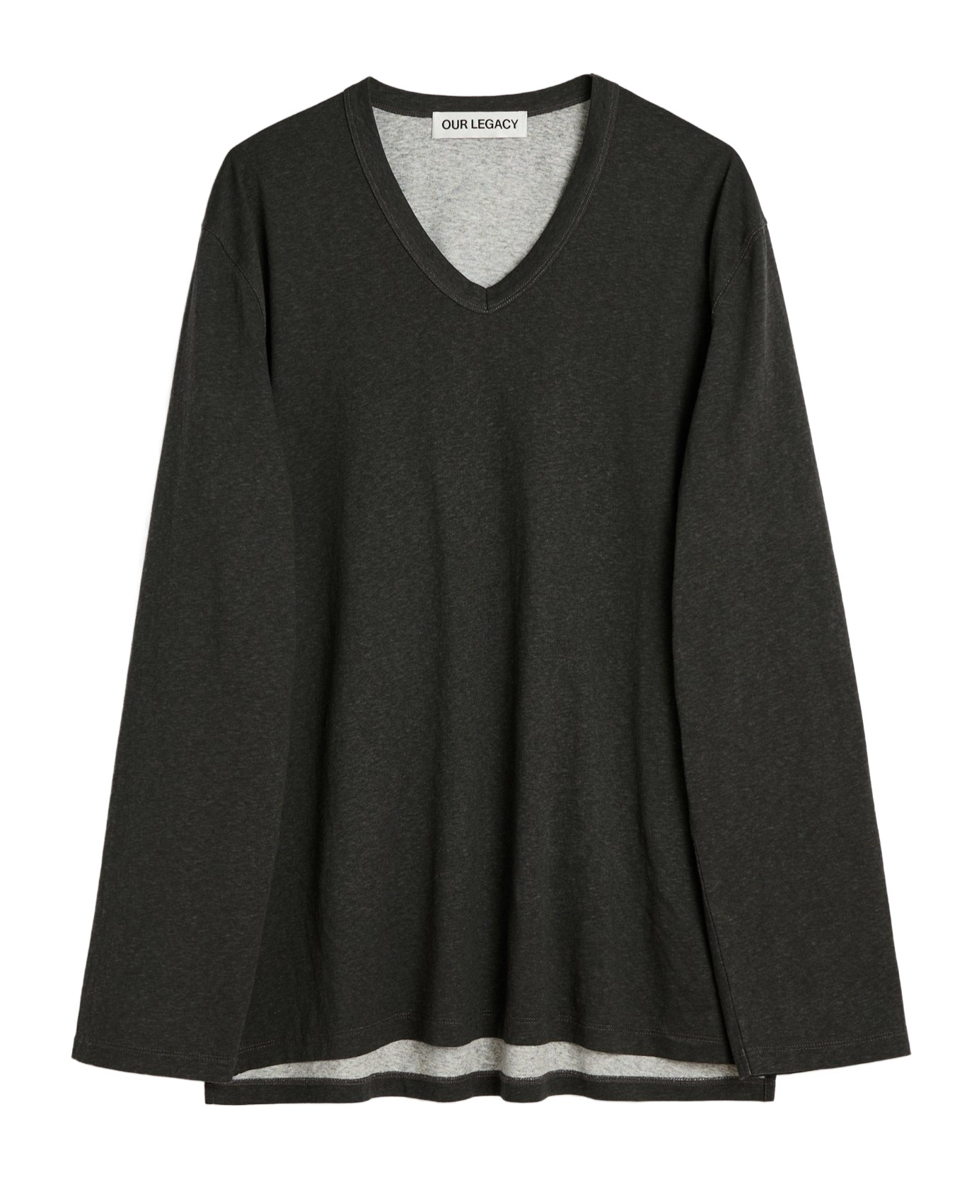 Our Legacy Gorge V-neck Long-sleeve T-shirt In Gray