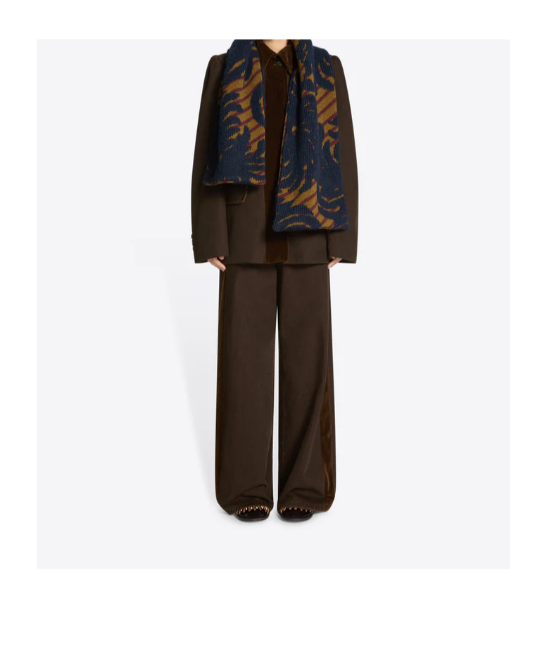 Dries Van Noten Jacquard Wool Scarf In Blue