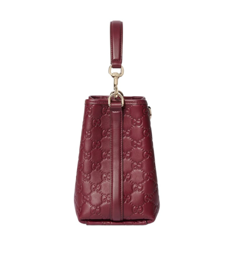 Gucci Gg Emblem Small Bucket Bag In Red