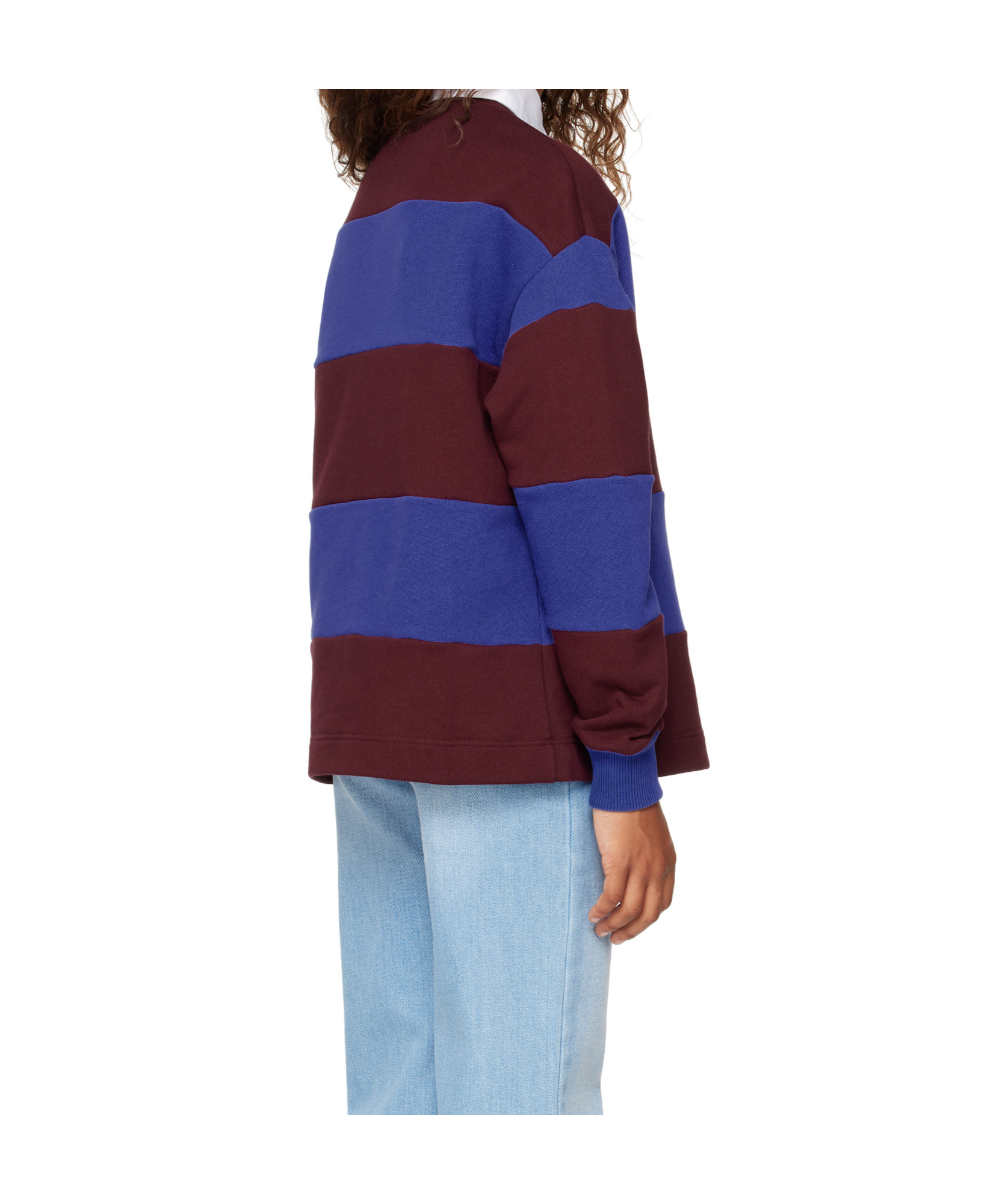 Dolce & Gabbana Long-sleeved Polo Pullover In Blue
