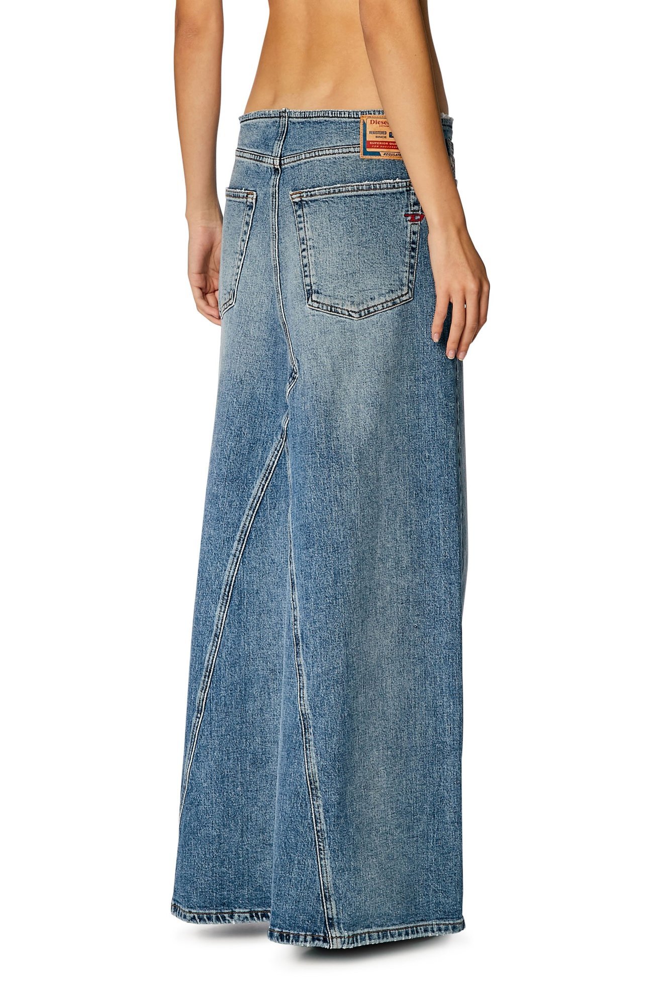 Diesel Gonna Lunga In Denim Comfort In Blue