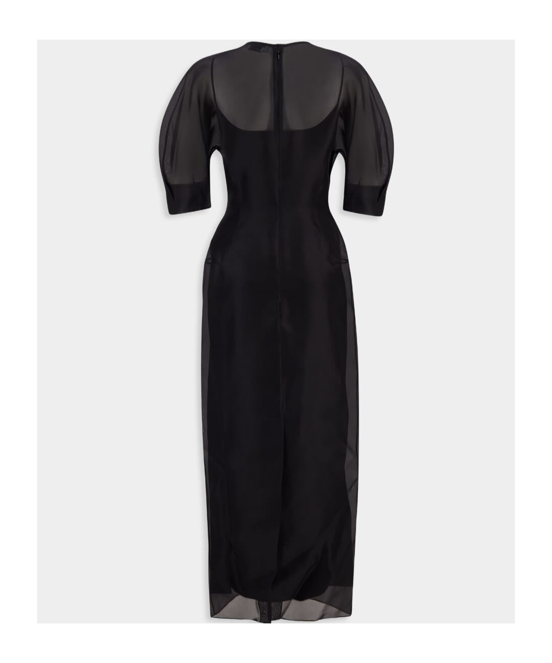 Gabriela Hearst Coretta Sheer Dress With Slip In Black Silk Organza In Black
