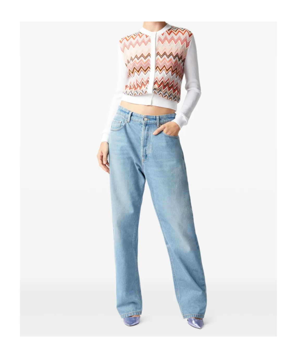 MISSONI CHEVRON-INSERT CARDIGAN