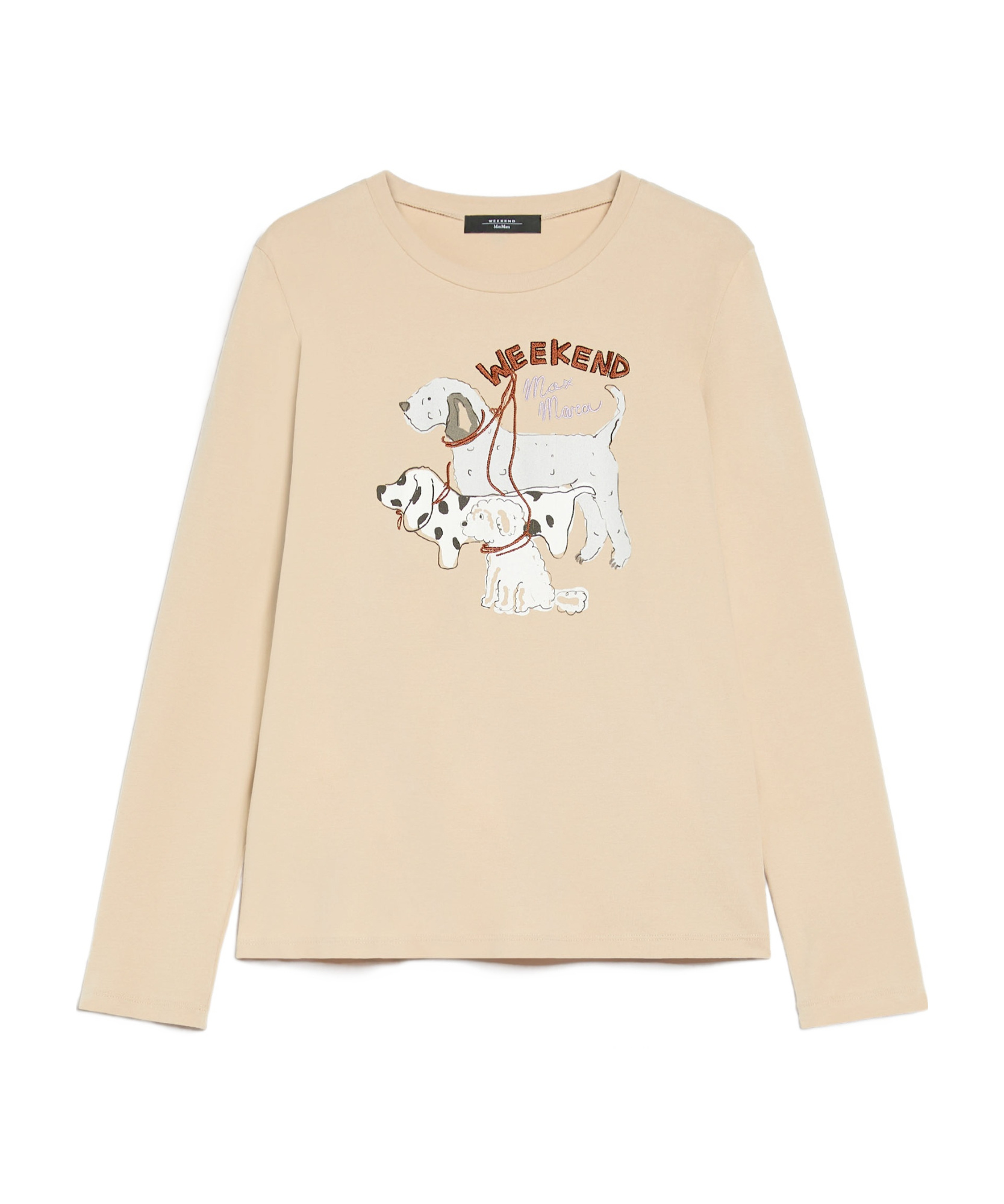 Weekend Max Mara Long-sleeved T-shirt In Nude