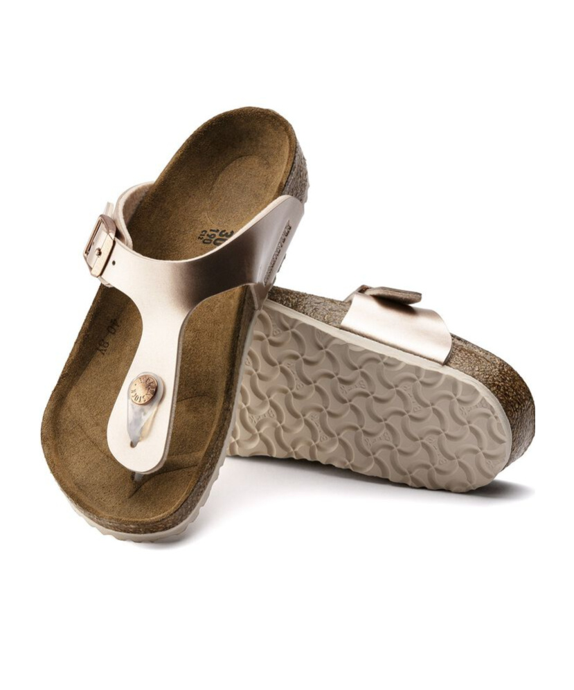 Birkenstock Birko-flor - Electric Metallic Copper In Gold