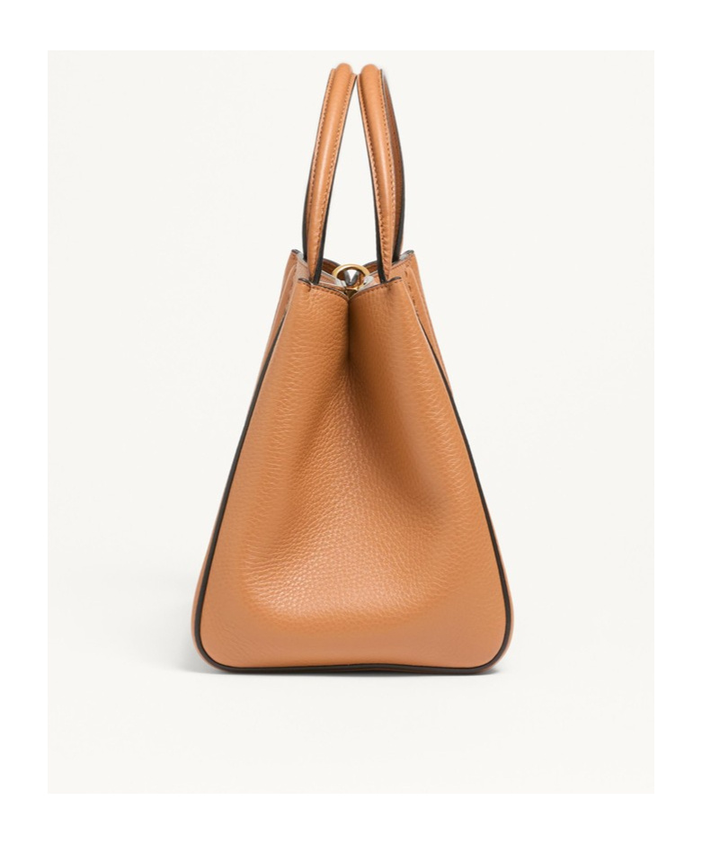 Valentino Medium Alltime Shoulder Bag In Almond Beige/black And White