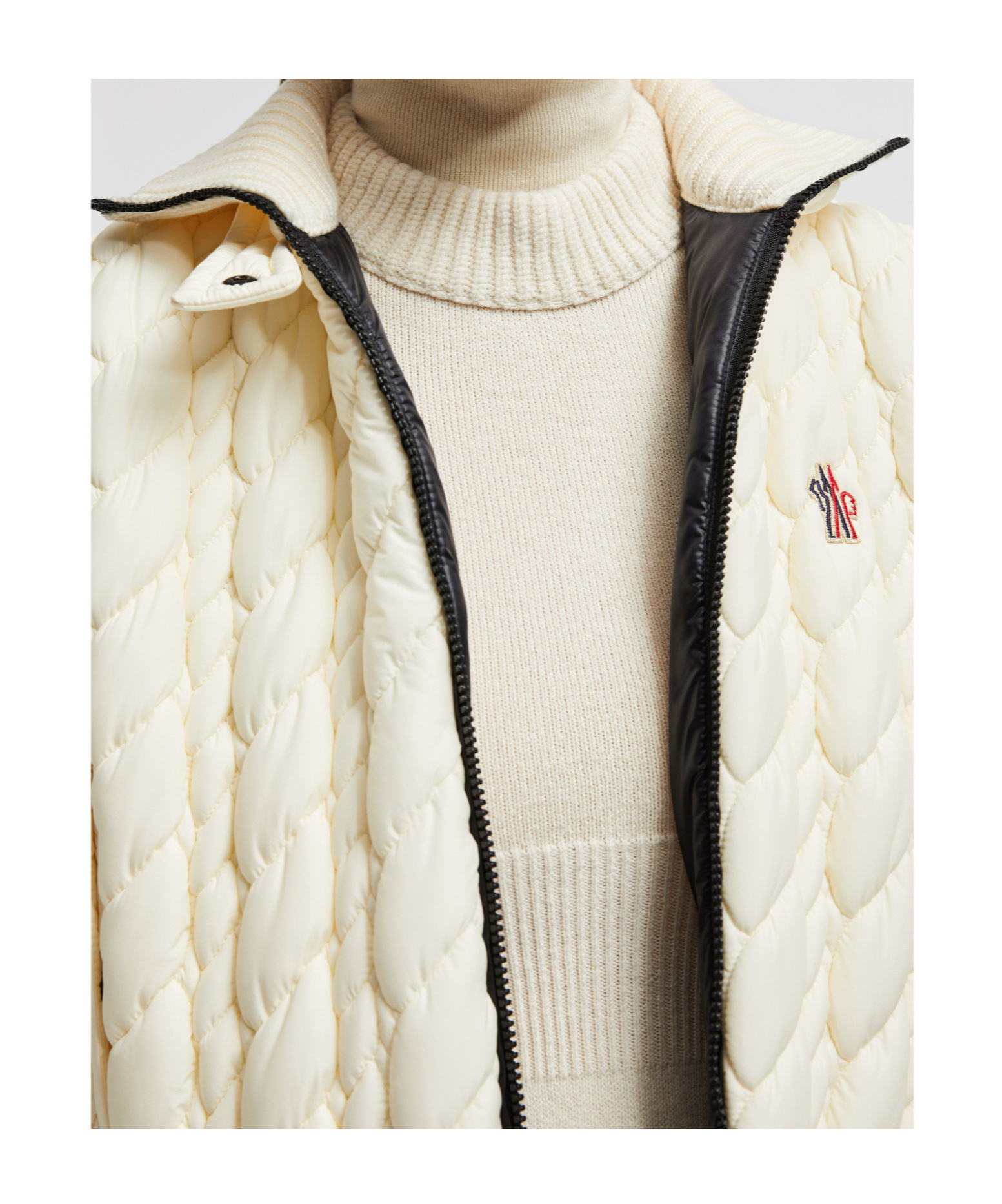 Moncler Long-sleeved Wool Sweater In White