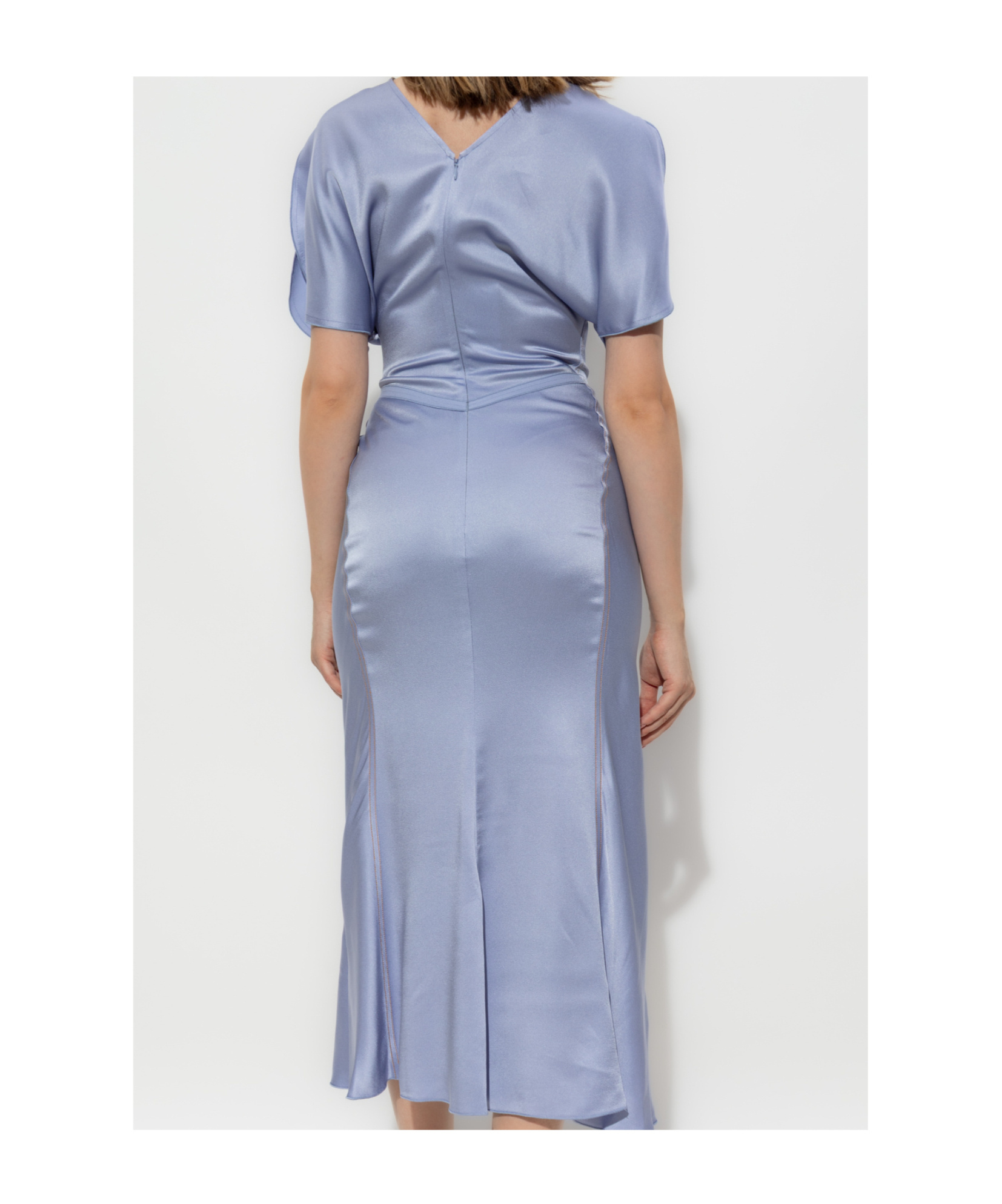 Shop Victoria Beckham Puff-sleeved Ruched Dress
