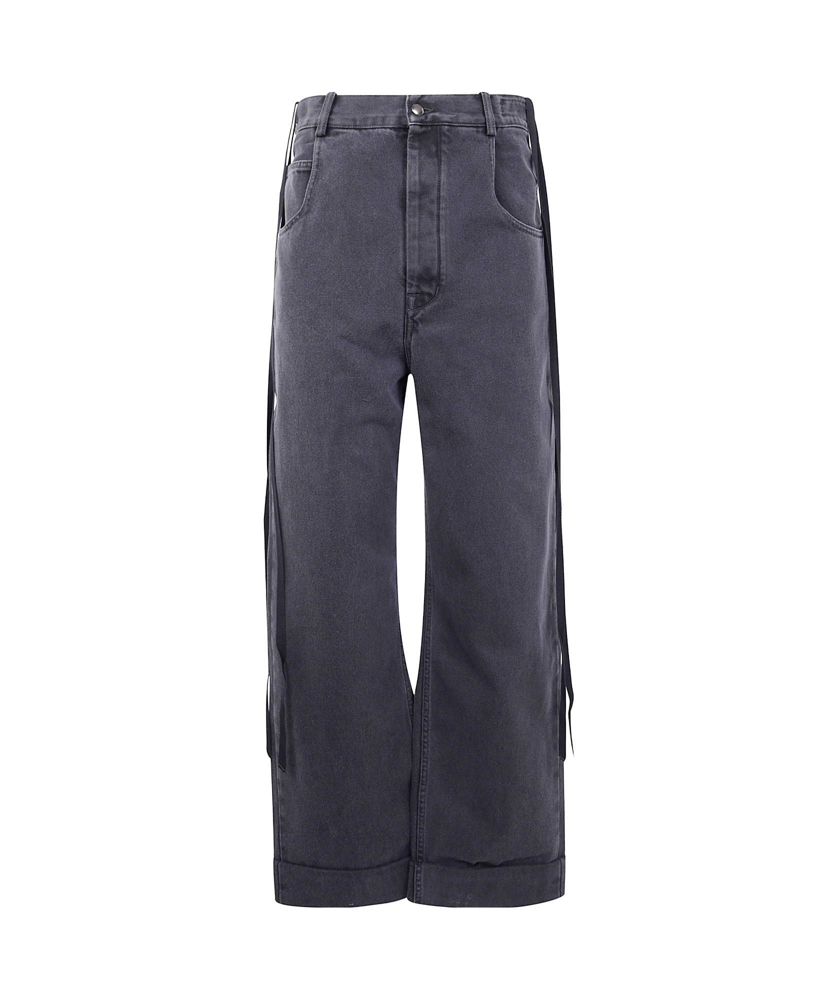Ann Demeulemeester Wide-leg Cotton Jeans In Black