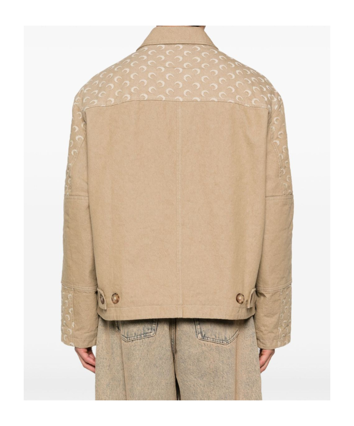 Marine Serre Long-sleeved Casual Jacket In Nude