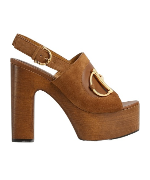 Gucci Women's Platform Sandal With Horsebit In Brown