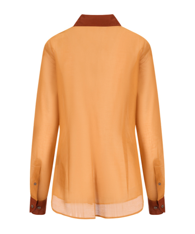 Dries Van Noten Long Sleeve Shirt In Orange