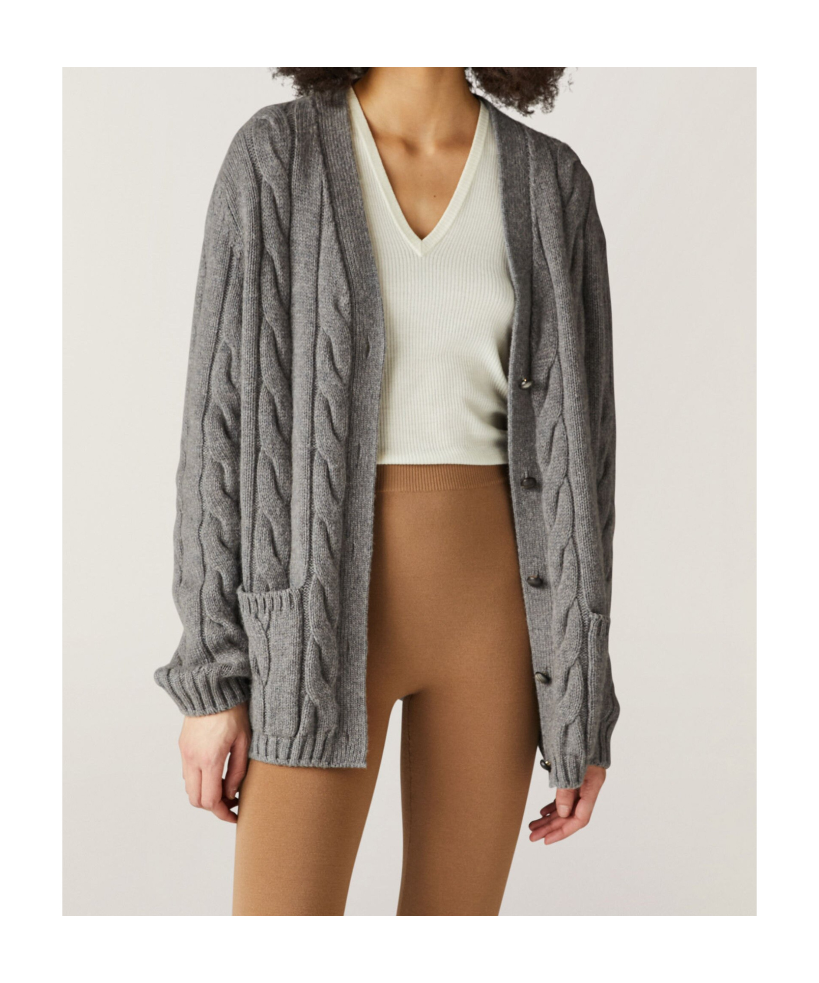 LORO PIANA NAPIER LONG-SLEEVED CASHMERE KNITTED CARDIGAN