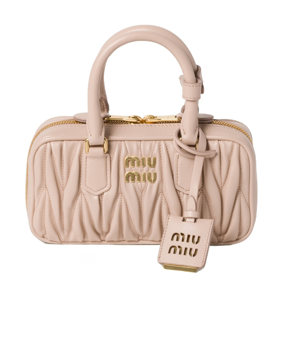 Miu Miu Double Handle Shoulder Bag In Nude