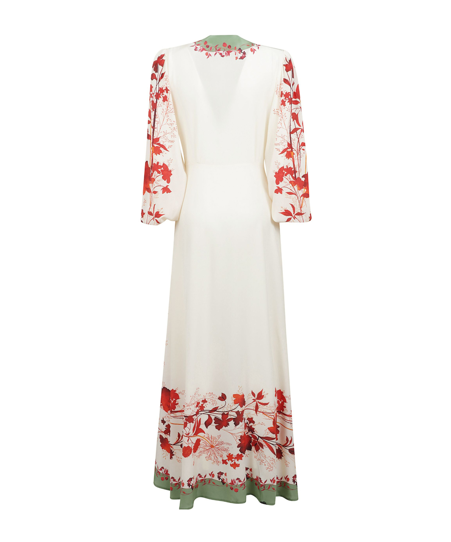 La Doublej La Double J Maxi Dress In Green Silk In White