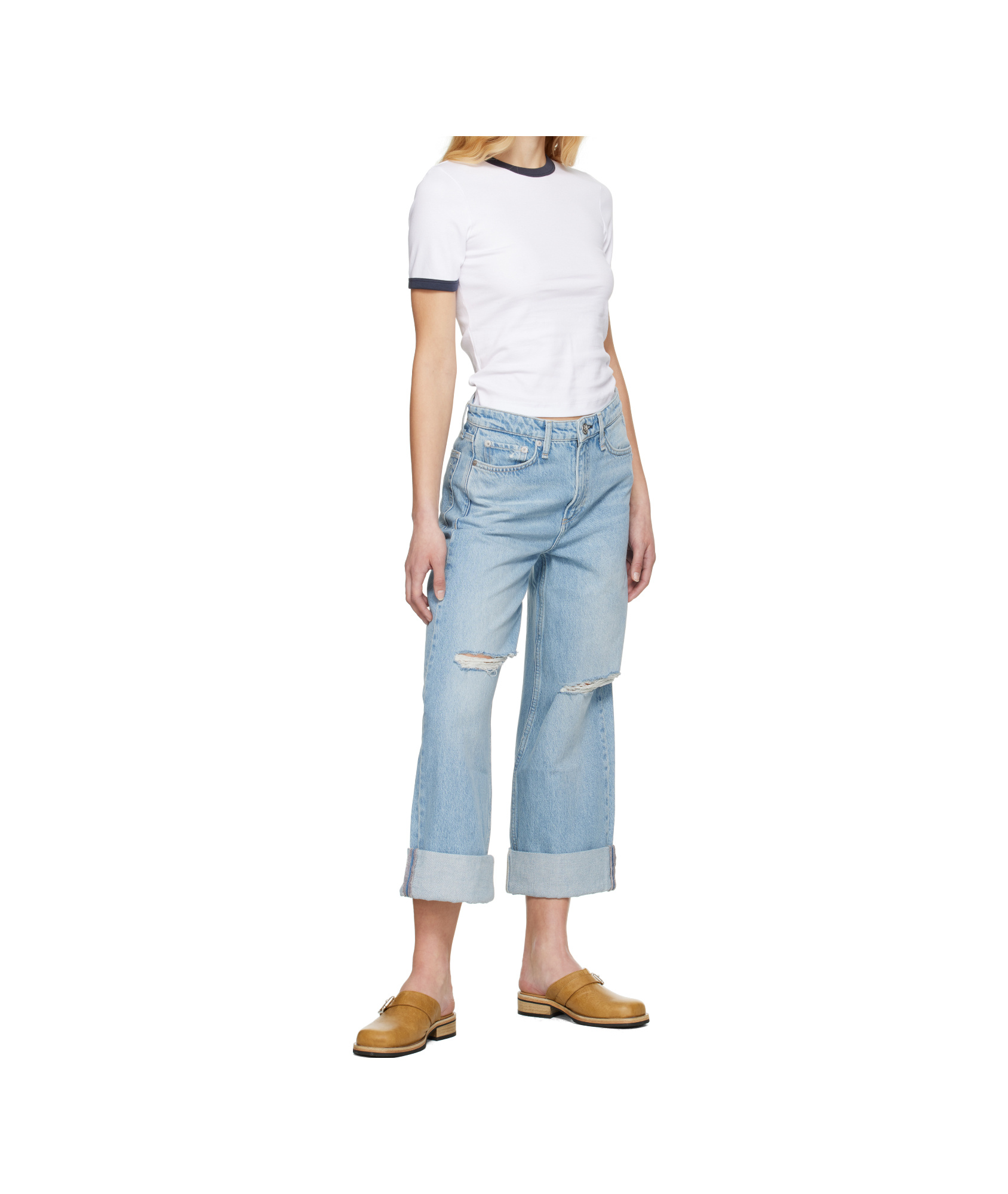 Shop Rag & Bone Mia Ringer T-shirt In White